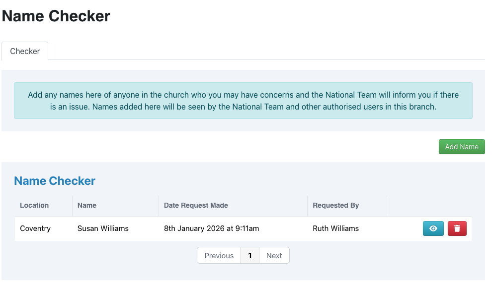 Name Checker for Safeguarding
